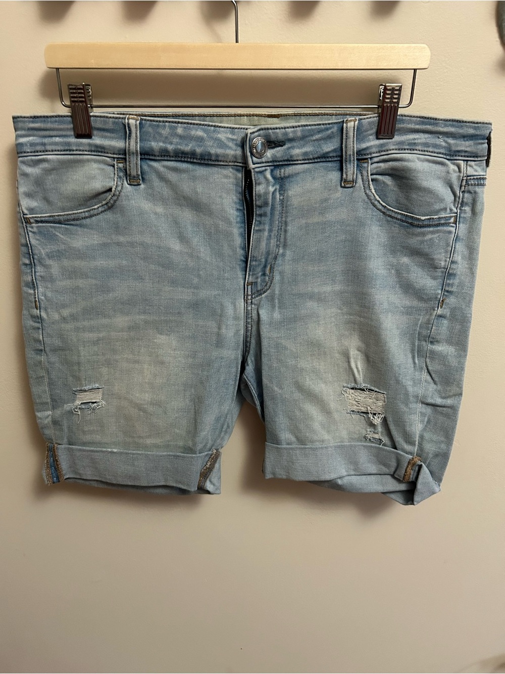 American Eagle Outfitters Light Wash Distressed Men's Jean Shorts